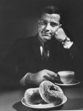 Local Man with Donuts and Coffee