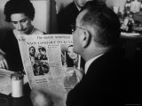 Lyndon B Johnson and Wife Reading the Austin American After Election