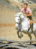 California Governor Candidate Ronald Reagan Riding Horse at Home on Ranch
