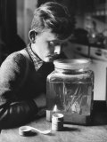Fredi Mai  Admiring His Jar of Fish