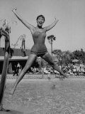 Las Vegas Chorus Girl Kim Smith at the Swimming Pool in the Sands Hotel