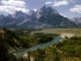 Snake River with the Grand Tetons in the Background  Jackson Hole  Wyoming