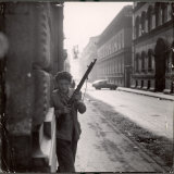 Hungarian Freedom Fighter Armed with Gun During Uprising Against Soviet Backed Regime