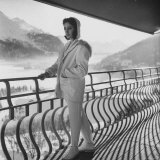 Model Wearing a Ski Suit