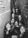 British Children Playing Outdoor Games in London Suburbs