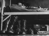 Draftee Relaxing on His Bunk During Basic Training