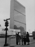 Hungarian Political Refugee Showing His Children the Un Building