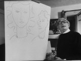 Elmyr de Hory  Standing Next to the Forged "Matisse" That He Made