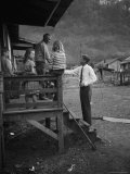 Senator John F Kennedy Greeting Rural Family While Campaigning For President