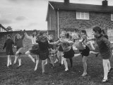 British Children Playing Outdoor Games in London Suburbs