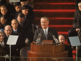 President Lyndon Johnson Speaking at His Inauguration