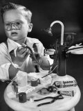 Little Boy with a Toy Dentist Set