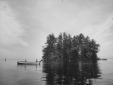 Boating on Sebago Lake Past "Keepsake" Island