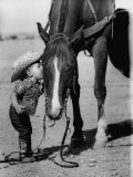 Jean Anne Evans  14 Month Old Texas Girl Kissing Her Horse