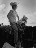 Jean Anne Evans  14 Month Old Texas Girl  Falling Asleep on Horse with Her Mother