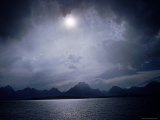 Moonlight over Jackson Lake with Grand Tetons in Background