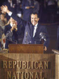 Politician Richard Nixon Waving From Platform at Republican National Convention