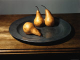 Still Life of Pears on Antique Pewter Plate