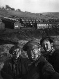 Three Welsh Coal Miners Just Up from the Pits After a Day's Work in Coal Mine in Wales