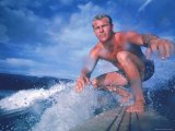 Surfer Nick Beck Riding His Surfboard in the Waters Off Hawaii