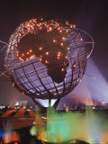 Unisphere Globe Illuminated in Darkness of World's Fair