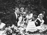Senator John F Kennedy with His Bride Jacqueline at Their Wedding Reception