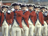 Red Coated Fifers of the US Army Marching in President Lyndon Johnson's Inaugural Parade