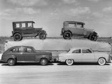 New Ford Cars Arranged to Make Advertising Pictures