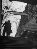 Man Walking Up the Stairs  Exiting the Metro Station