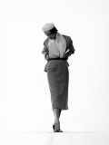 Model Dorian Leigh Wearing Suit by Hattie Carnegie with Organdy Boa and Pillbox Hat