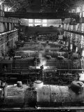 Train Engines from the New York Centrail Railroad Being Worked on in Repair Shop
