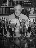 President Franklin D Roosevelt  Broadcasting a Speech over the Radio from the White House