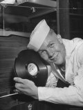 US Sailor Holding a Phonograph Record