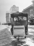 Model Gaby Bouche Taking a Ride Along the Boardwalk