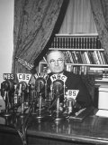 President Harry S Truman Sitting in Chair Used by Formed President Franklin D Roosevelt