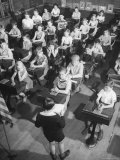 School Children Listening to Letter from Mrs Chiang Kai Shek Regarding Aid to China