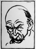 Sketch of English Novelist Thomas Hardy Signed Simpson