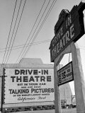 Sign For the World's Largest Screen at Entrance to Drive in Theatre  Admission 35 Cents a Person