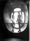 Two Ballerinas Standing in Window of the Paris Opera During Rehearsal of "Swan Lake"
