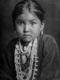 Portrait of Small Girl in Costume  Who is Native American Navajo Princess