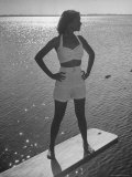 Model Tee Matthews Wearing Two Piece Bathing Suit by Jantzen