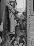 Refugees Riding on Train at Chang Pa Ling Railroad Station