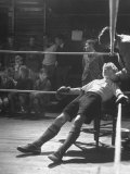 Scholar POB Harris Resting Between Rounds in Match