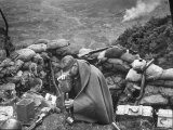The Morning After an Enemy Attack  Two Men Relaxing in a Sandbagged Position