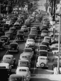 Traveling Through Rush Hour Traffic in Downtown Los Angeles