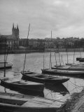 The Fishing Boats Forming a Line Along the Shore