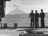 Sailors Watching Smoke Coming Out of the Top of Mt Stromboli