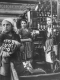 Young Girl Apprentices Working in the Spinnery Section of the Rope Factory