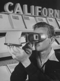 Student Looking Through Stereoscope