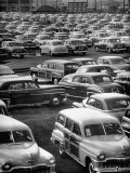 New Cars Standing at the Railroad Loading Lot